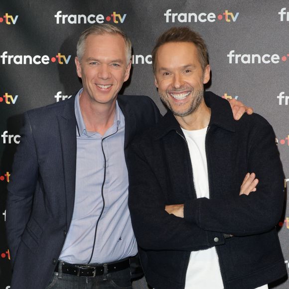 Julien Arnaud, Damien Thévenot - Photocall à l'occasion des 40 ans de l'émission "Télématin" au siège de France Télévisions à Paris le 6 février 2025. © Coadic Guirec/Bestimage