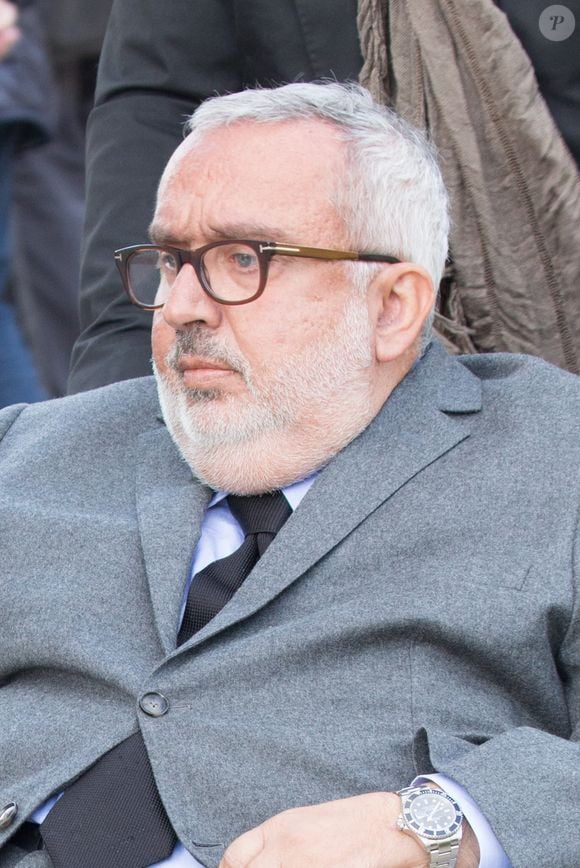 Dominique Farrugia lors des obsèques du journaliste français Philippe Gildas au cimetière du Père Lachaise à Paris, France, le 5 novembre 2018. Photo by ABACAPRESS.COM