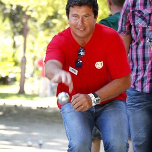 Pascal Bataille participant au 6ème Grand Prix International de la Pétanque, à Starwest à Arcachon, dans le sud-ouest de la France, le 11 août 2013. Photo par Patrick Bernard/ABACAPRESS.COM