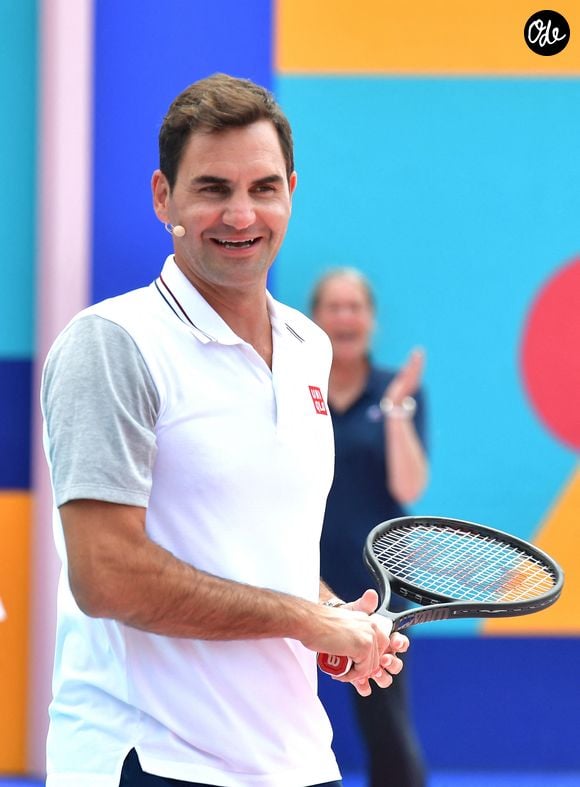 Évenement Uniqlo : Roger Federer inaugure un court de tennis à la Courneuve et participe à une session d'entrainement avec la communauté de la Courneuve le 22 mai 2024 dans le cadre du programme Around the world de son sponsor Uniqlo, série de rencontres internationales sur les thèmes de l'art, du tennis et de la culture. 
© Veeren Ramsamy / Bestimage