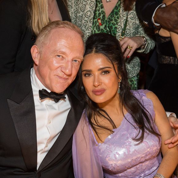 François-Henri Pinault et sa femme Salma Hayek - Dîner "Women in Motion" par le groupe Kering, Place de la Castre, lors du 77ème Festival International du Film de Cannes le 19 mai 2024.