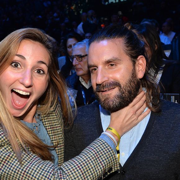 Marie Portolano et son mari Grégoire Ludig lors du gala de boxe Univent à l'AccorHotels Arena de Paris pour le championnat du monde WBA le 15 novembre 2019. © Veeren / Bestimage