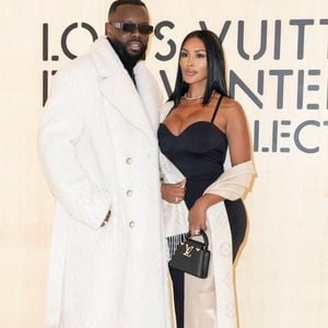 Maître Gims et sa nouvelle compagne - Photocall du Défilé de mode Louis Vuitton Collection Hommes Automne Hiver Printemps-Été dans le cadre de la Fashion Week de Paris, France, le 20 janvier 2026.
 © Olivier Borde / Bestimage