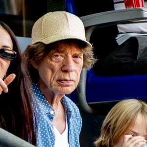Mick Jagger, Melanie Hamrick et leur fils Deveraux lors des JO de Paris 
©Dana Press / Bestimage