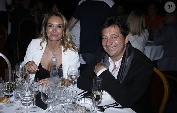 Exclusif -  Laurent Gerra et Christelle Bardet au dîner lors de la 2ème édition du Festival du cinéma français et gastronomie à Aix les Bains le 9 juin 2023.

© Denis Guignebourg / Bestimage