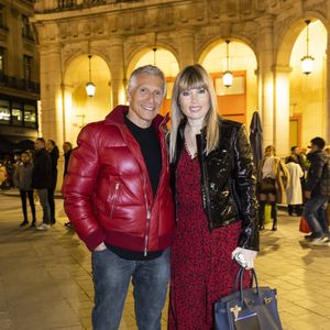 Exclusif - Nagui et sa femme Melanie Page - Cérémonie de remise du prix Raymond Devos au théâtre Edouard VII à Paris dans le cadre de la 28ème édition de la semaine de la Langue Française et de la Francophonie le 20 mars 2023. © Coadic Guirec - Cyril Bruneau / Bestimage