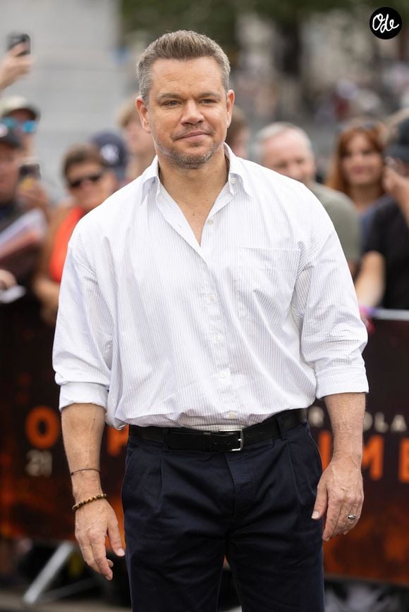 Matt Damon lors du photocall du film Oppenheimer à Trafalgar Square, à Londres, au Royaume-Uni.
Backgrid UK/ Bestimage