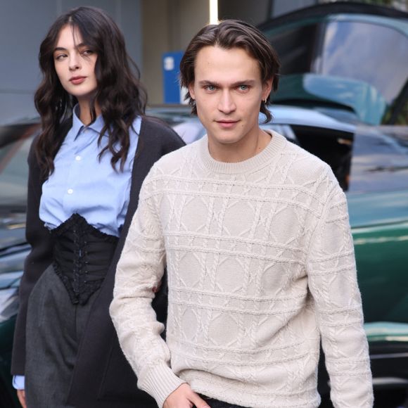 Deva Cassel;Saul Nanni - D.Cassel et son compagnon S.Nanni arrivent aux studios de l'émission "Domenica In" pour la promotion de la série "Le Guépard" à Rome, le 2 mars 2025.