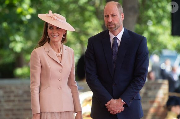 La princesse Catherine - la princesse de Galles et le prince William - le prince de Galles lors de la cérémonie d'accueil de la visite d'État du président français Emmanuel Macron à Windsor, à Windsor, en Angleterre, au Royaume-Uni, le mardi 8 juillet 2025. © Justin Ng/Avalon/ABACAPRESS.COM