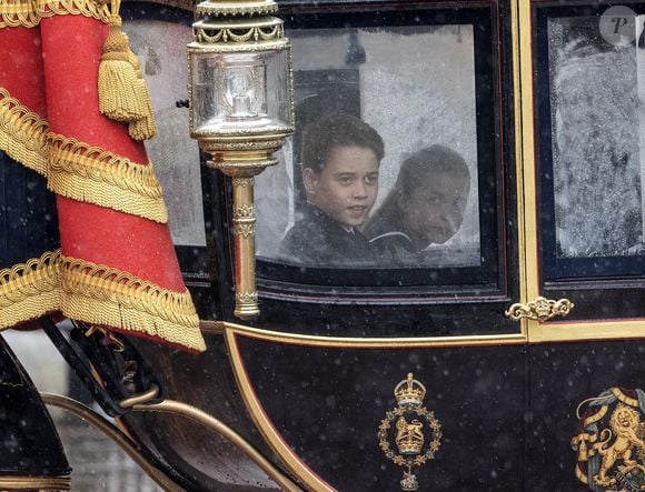 Le prince George et la princesse Charlotte lors de la cérémonie des couleurs à Londres, le 15 juin 2024.