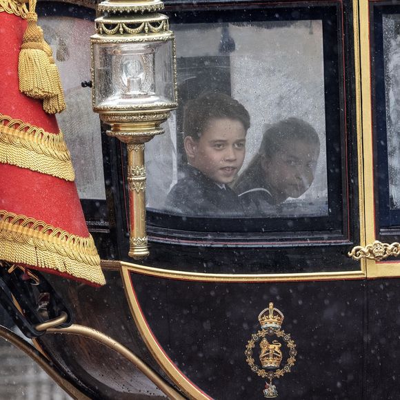 Le prince George et la princesse Charlotte lors de la cérémonie des couleurs à Londres, le 15 juin 2024.