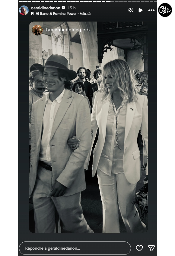 La cérémonie s'est déroulée à l'église, vingt ans après leur union.

Géraldine Danon et Philippe Poupon célèbrent leur mariage.