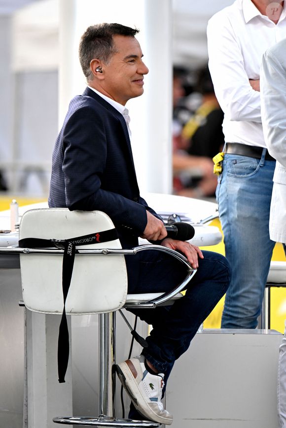 Laurent Luyat durant l'arrivée historique de la 111eme édition du Tour de France cycliste sur la place Masséna à Nice, le 21 juillet 2024. © Bruno Bebert/Bestimage
