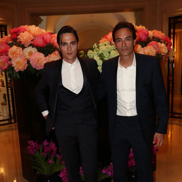 Exclusif - Anthony Delon avec son frère Alain-Fabien Delon au cocktail de la 10e édition du "Global Gift Gala" à l'hôtel Four Seasons George V à Paris, le 3 juin 2019. © Cyril Moreau/Global Gift Foundation/Bestimage