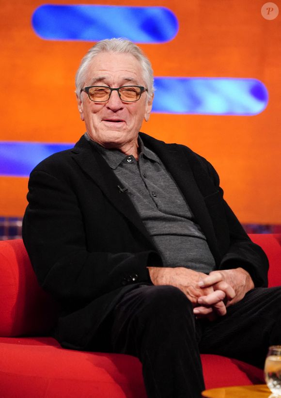 Robert De Niro pendant le tournage du "Graham Norton Show," au BBC Studioworks 6 Television Centre. ©Ian West/PA