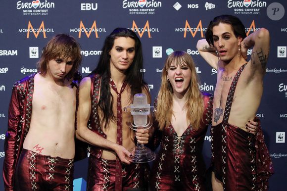 L'Italie a remporté le concours musical Eurovision 2021 grâce à la performance du groupe Måneskin à Rotterdam. Le 22 mai 2021. Photo par Bestimage