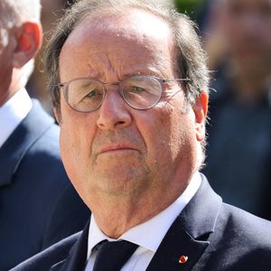 François Hollande à Tulle pour commémorer le massacre et la déportation de centaines d'habitants par l'armée allemande pendant la Seconde Guerre mondiale. A Tulle, France, le 10 juin 2024. Photo de JM HAEDRICH/Pool/ABACAPRESS.COM