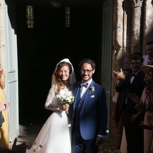 Mariage de Thomas Hollande et de la journaliste Emilie Broussouloux à la mairie à Meyssac en Corrèze près de Brive, ville d'Emiie. Le 8 Septembre 2018. 
© Patrick Bernard-Guillaume Collet / Bestimage