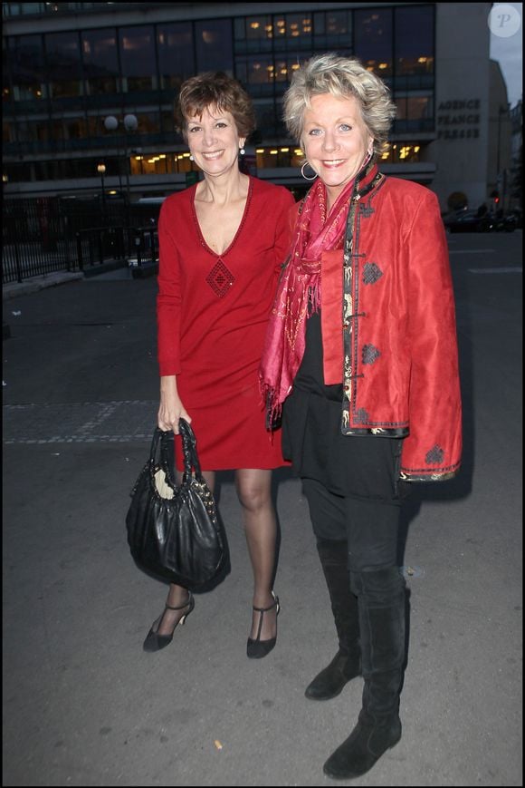 Françoise Laborde et sa soeur Catherine au Palais Brogniart à Paris BORDENAVE-MOREAU / BESTIMAGE