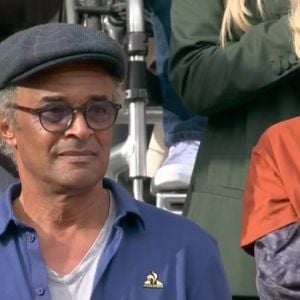 Yannick Noah et sa compagne Malika dans les tribunes de Roland Garros. Capture France 2
