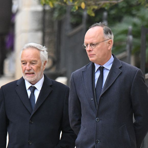 François Rebsamen, Ministre de l'Aménagement du territoire et de la Décentralisation, Edouard Philippe - Sorties des obsèques de Didier Guillaume (ancien ministre de l'Agriculture entre 2018 et 2020 et ancien Ministre d'Etat de Monaco 2024–2025)  en la cathédrale Notre-Dame-Immaculée de Monaco le 23 janvier 2025. © Bruno Bebert/Bestimage