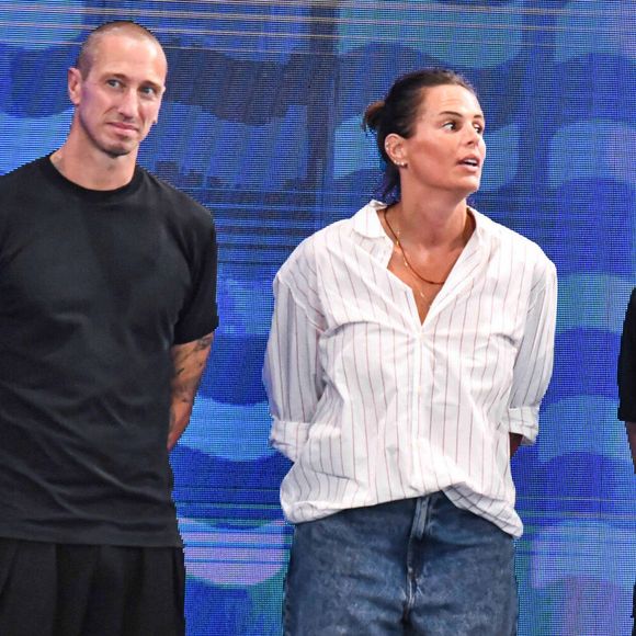 Laure Manaudou, Frédérick Bousquet - Hommage à Florent Manaudou lors des Championnats d'Europe de natation au centre aquatique olympique à Saint-Denis le 15 août 2026

© Baptiste Autissier / PsnewZ / Bestimage