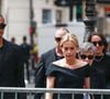 Audrey Crespo-Mara et ses fils Sekou et Lamine - Arrivées aux obsèques de Thierry Ardisson en l’église Saint-Roch de Paris, France. © Clovis-Jacovides/Bestimage