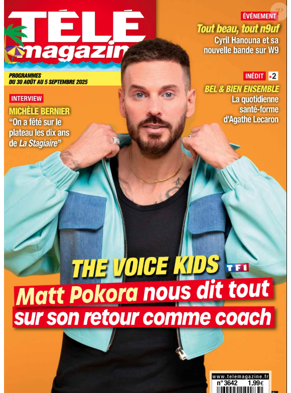 M. Pokora en couverture de "Télé Magazine", numéro du 19 août 2025.