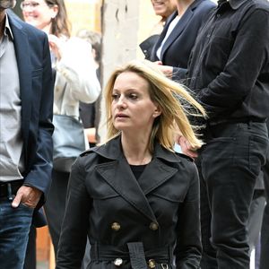Audrey Crespo-Mara - Sorties des obsèques de Nonce Paolini en l'église Saint-Honoré-d'Eylau, 66 bis, avenue Raymond-Poincaré à Paris, France, le 23 juillet 2024. photo par Agence / Bestimage