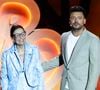Et ce n'est pas tout ! La grand-mère de Kev Adams, elle-même invitée à s'illustrer sur scène a volé la vedette de tout le monde. D'autres invités surprises étaient aussi là !
Exclusif - Brahim Bouhlel, Claudine, Kev Adams - Enregistrement de l'émission "L'humour à la plage" pour la 2eme édition du festival de Juan les Pins à la pinède Gould le 27 juin 2025. © Bruno Bebert / Bestimage