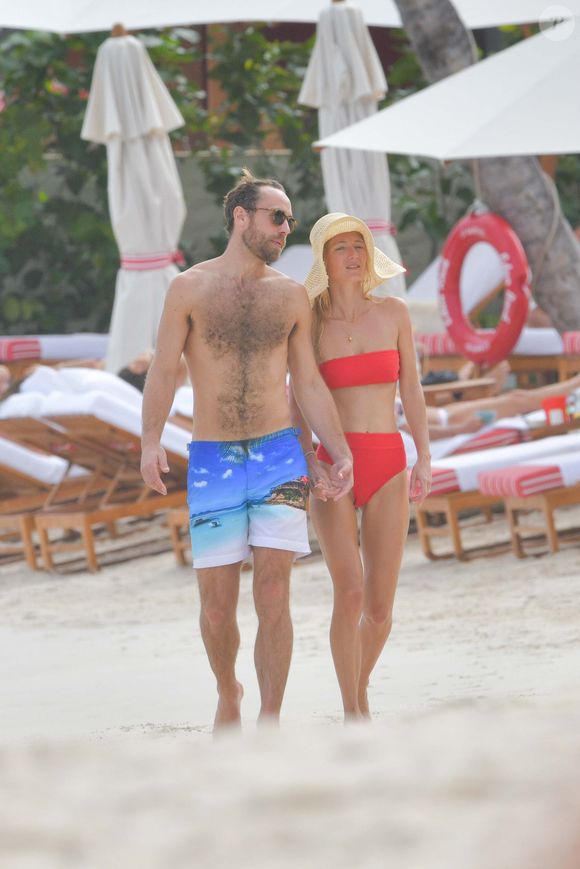 James Middleton et sa fiancée Alizée Thevenet en vacances à Saint Barthélemy le 2 janvier 2020. Agence / Bestimage