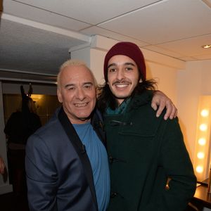Michel Fugain et son fils Alexis lors de l'enregistrement de Vivement Dimanche à Paris, France, le 25 février 2015. Photo by Max Colin/ABACAPRESS.COM