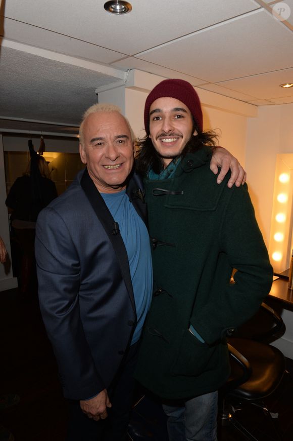Michel Fugain et son fils Alexis lors de l'enregistrement de Vivement Dimanche à Paris, France, le 25 février 2015. Photo by Max Colin/ABACAPRESS.COM