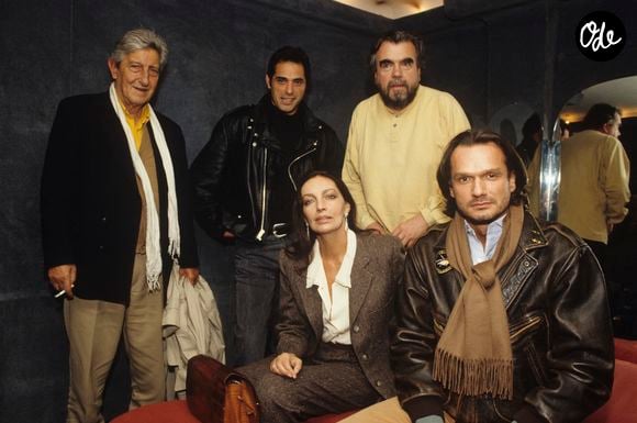 Archives - En France, à Paris, lors du cocktail organisé pour la projection de la série télévisée SEUL FACE AU CRIME, Maurice GARREL, Michel ALBERTINI, Michael LONSDALE, Marie LAFORET en septembre 1991. © Michel Croizard via Bestimage