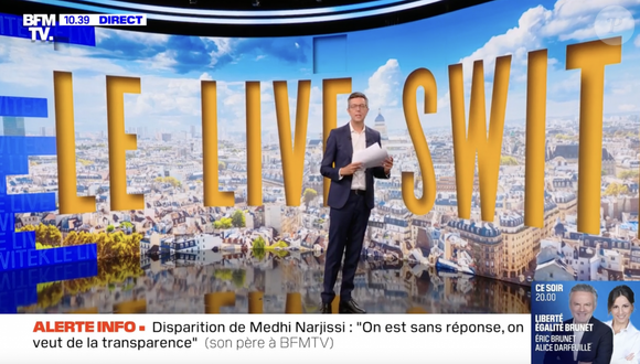 Ce lundi 6 janvier 2025, il présente le premier journal télévisé de "20 heures" sur BFMTV.

Maxime Switek très ému après le témoignage de Jalil Narjissi suite à la disparition de son fils, Medhi. BFMTV