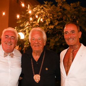 Jean Michel Aubrun, Massimo Gargia, Hervé-Michel Dansac lors de la fête d'anniversaire de M.Gargia (85 ans)  à l'Hôtel de Paris à Saint-Tropez le 20 août 2025.

© Franz Chavaroche / Bestimage