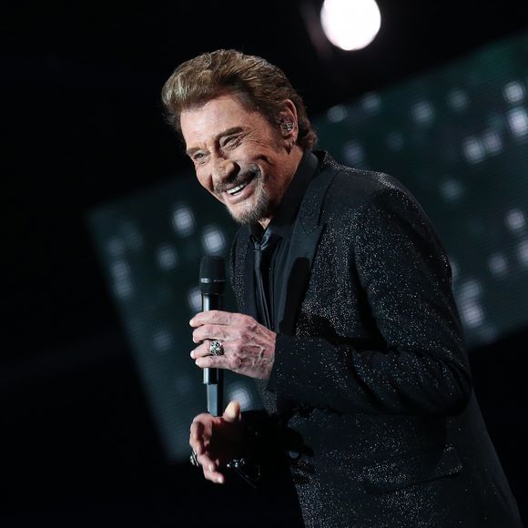 Johnny Hallyday à l'enregistrement de l'émission Spécial Johnny Hallyday, "Johnny, la soirée événement".
