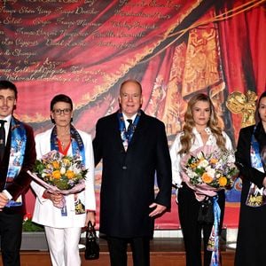 Louis Ducruet, La princesse Stéphanie de Monaco, Le prince Albert II de Monaco, Camille Gottlieb, Marie Chevallier - Les membres de la famille princière de Monaco arrivent à la soirée de clôture du 48ème Festival international du Cirque de Monte-Carlo sous le chapiteau de Fontvieille le 20 janvier 2026.
© Bruno Bebert / Bestimage