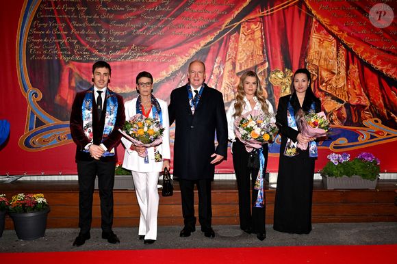 Louis Ducruet, La princesse Stéphanie de Monaco, Le prince Albert II de Monaco, Camille Gottlieb, Marie Chevallier - Les membres de la famille princière de Monaco arrivent à la soirée de clôture du 48ème Festival international du Cirque de Monte-Carlo sous le chapiteau de Fontvieille le 20 janvier 2026.

© Bruno Bebert / Bestimage