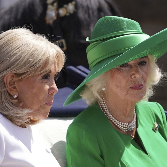 Le roi Charles III d'Angleterre et la reine consort Camilla accueillent le président Emmanuel Macron et sa femme Brigitte Macron au château de Windsor le 8 juillet 2025.

© Alberto Pezzali / Pool / Julien Burton via Bestimage