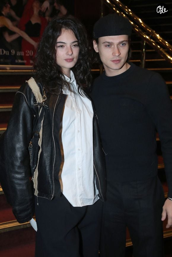 Exclusif - Deva Cassel et son compagnon Saul Nanni (comédien de la  série « Le Guépard ») - Célébrités assistent à la générale du Ballet "Carmen" au théâtre Libre à Paris le 9 avril 2025. © Bertrand Rindoff/Bestimage