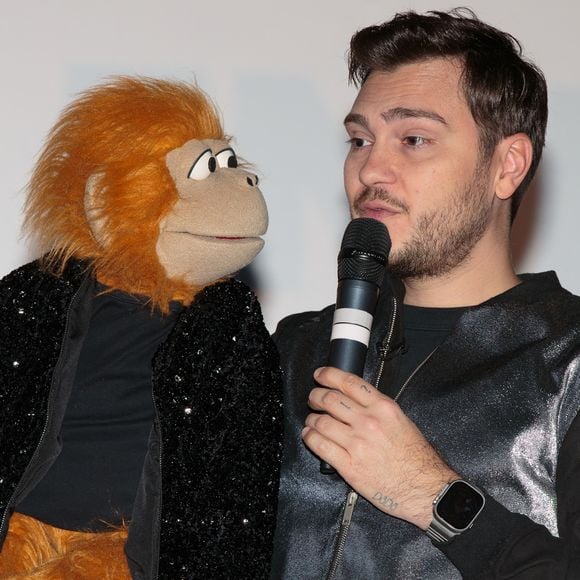 Jeff Panacloc et Jean-Marc à la première du film "Jeff Panacloc : À la poursuite de Jean-Marc" au Kinepolis de Lomme, France, le 25 novembre 2023. © Stéphane Vansteenkiste/Bestimage