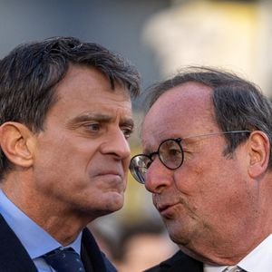 François Hollande et Manuel Valls à Paris le 7 janvier 2025 © Photo by Alexis Jumeau/ABACAPRESS.COM