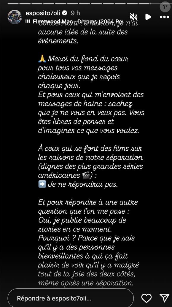 Et de compléter : "C'est définitif, non je ne sais pas où elle vit. Aujourd'hui, 5 de nos 7 enfants sont avec moi : Kessy, Sonny, Tony, Gina et Jemmy. Quant à Maylie et Giulia, elles sont avec leur maman".
Capture d'écran Instagram. Mercredi 27 août 2025.