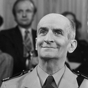 Archives -  En France, à Paris, sur le plateau Les Rendez-vous du dimanche,  Louis de Funès le 5 février 1979.  Michel Croizard via Bestimage