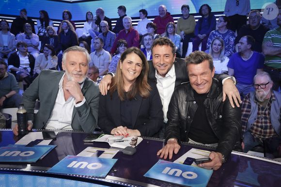 Exclusif - Jean-Michel Maire, Valérie Benaim, Bernard Montiel, Benjamin Castaldi, sur le plateau de l’émission « TPMP » présentée par C.Hanouna et diffusée en direct sur C8, Paris, France, le 26 fevrier 2025. © Jack Tribeca / Bestimage