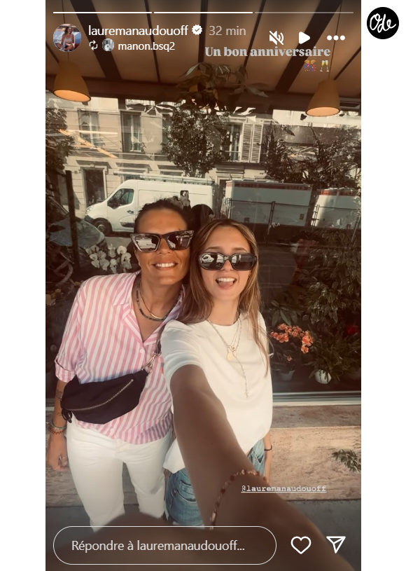 Laure Manaudou pose avec sa fille Manon, 15 ans et déjà très grande dont le papa est Frédérick Bousquet, sur Instagram.