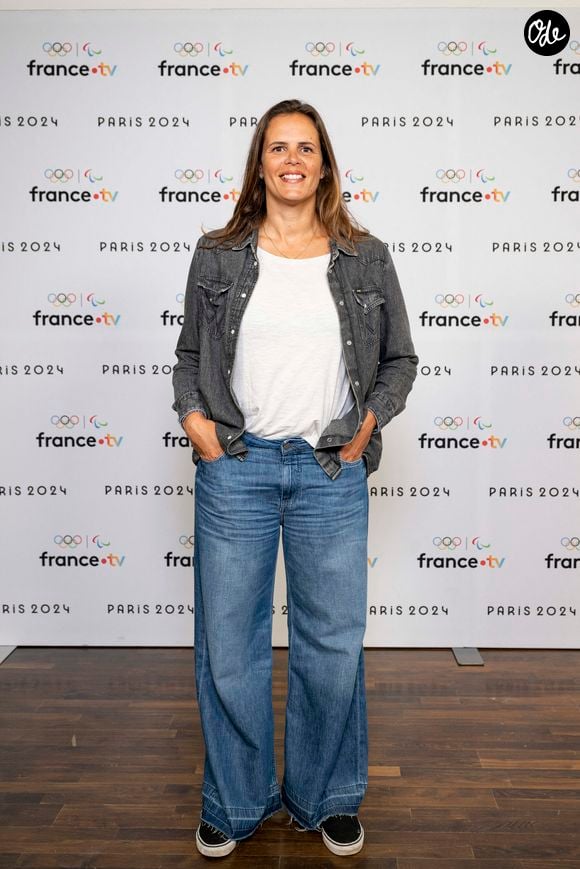 Laure Manaudou lors de la présentation des journalistes et chroniqueurs de France Télévisions pour les Jeux Olympiques 2024 au musée de l'Homme à Paris, le 11 juin 2024.
© Pierre Perusseau / Bestimage