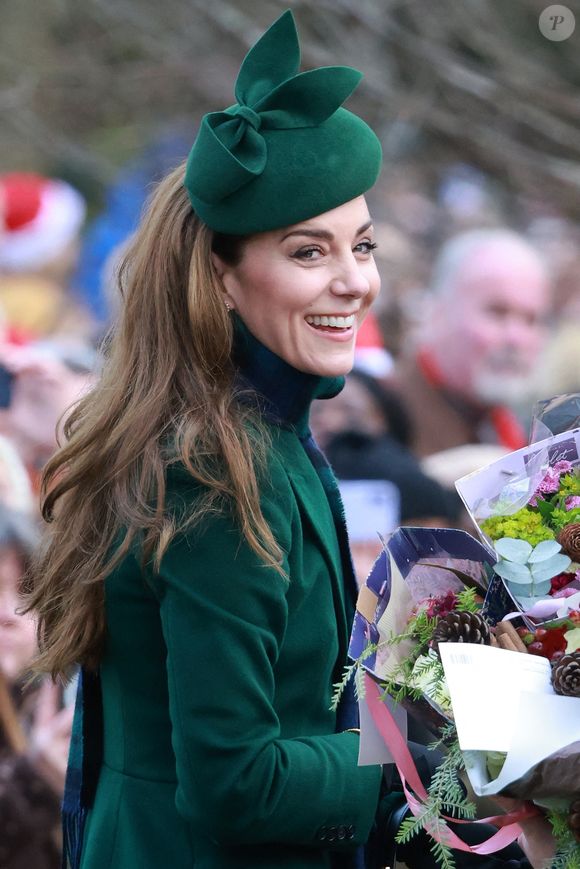 Catherine (Kate) Middleton, princesse de Galles - La famille royale britannique se rend à la messe de Noël à Sandringham le 25 décembre 2024.