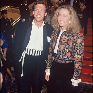 Brigitte Fossey et Stéphane Freiss lors d' une soiree au festival de Cannes en 1990. ©Angeli-Rindoff/Bestimage